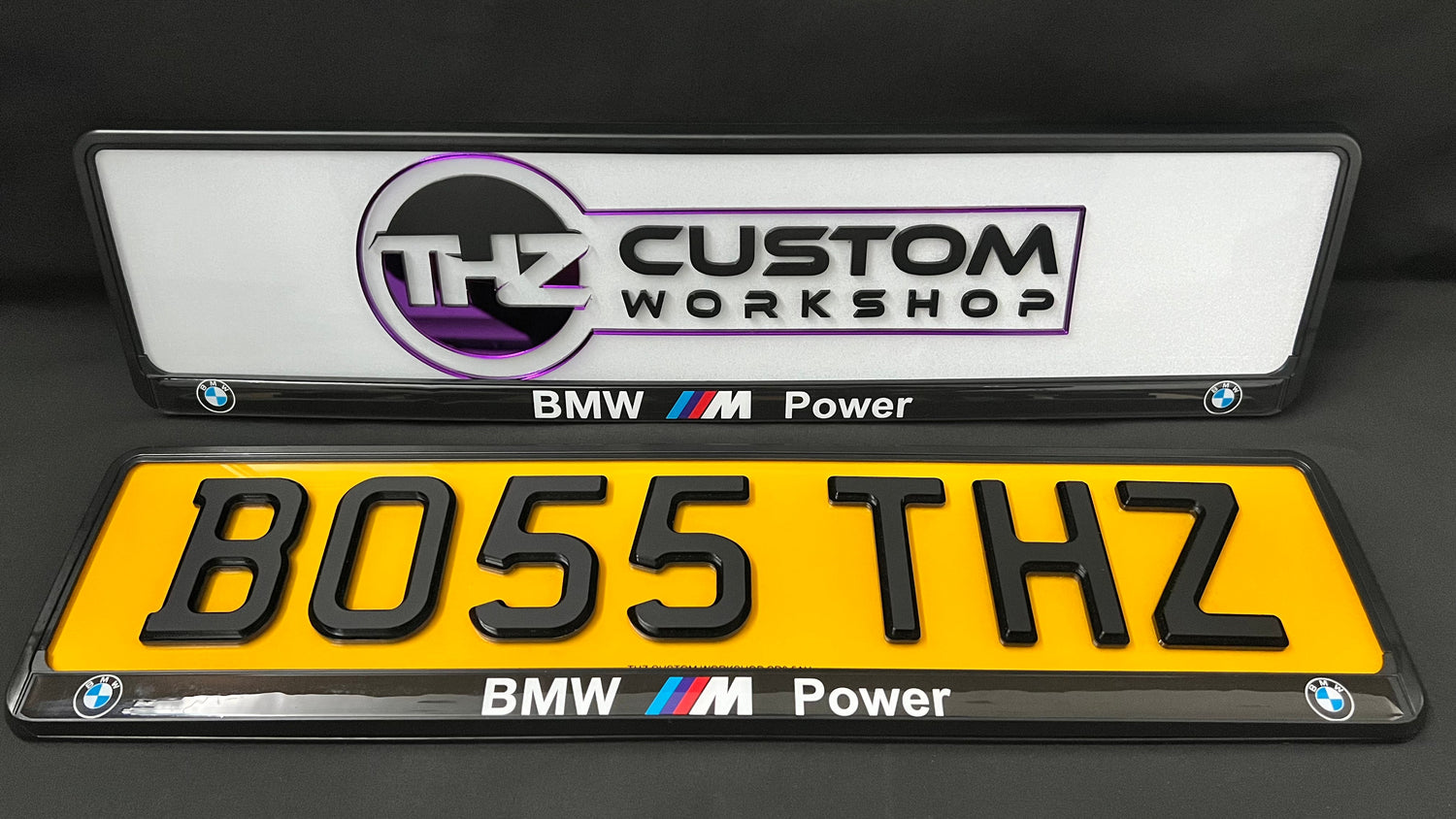 BMW M Power Plate Holder Set