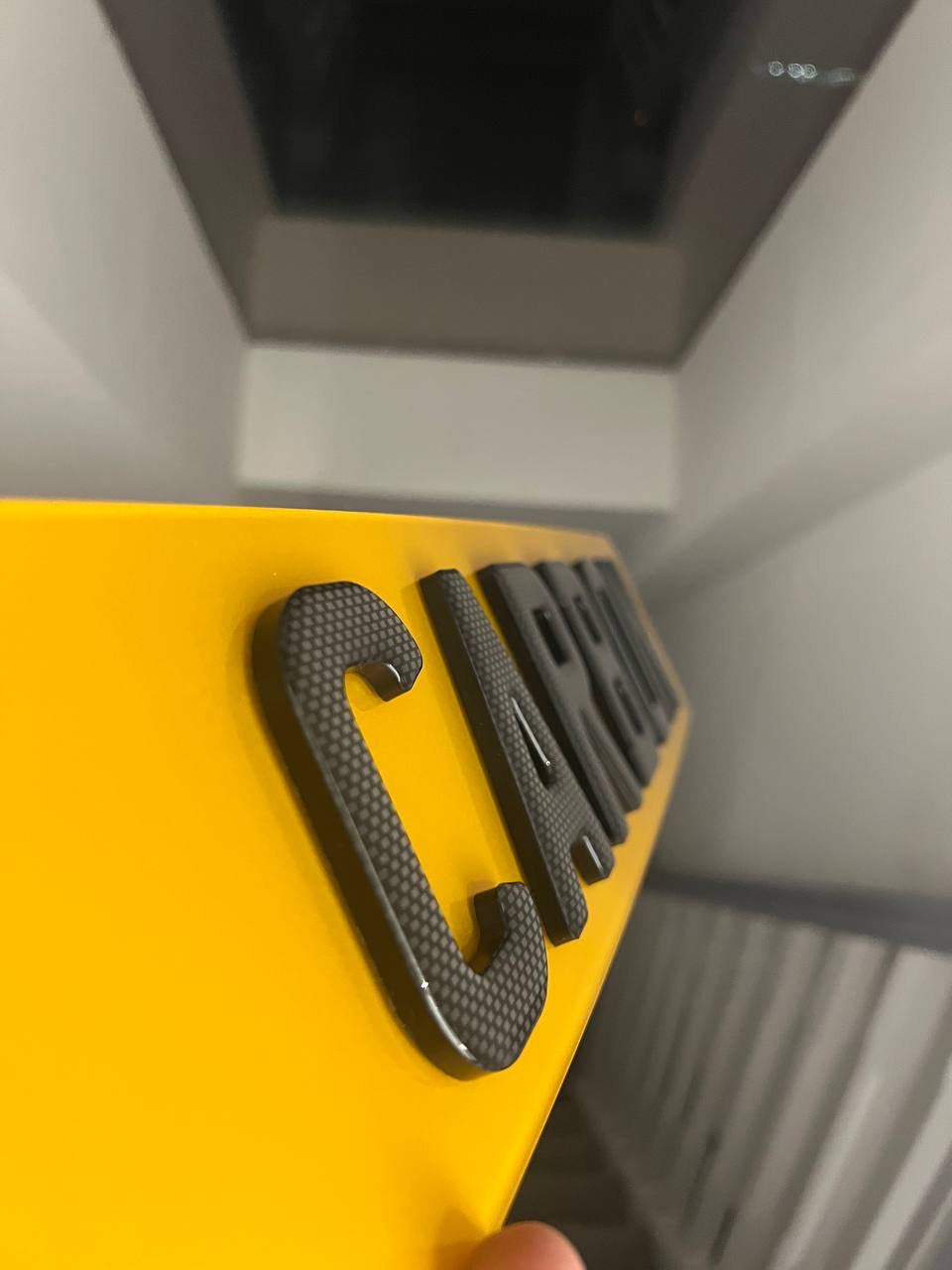 4D Carbon Gel Number Plates (5mm) with Carbon Fibre Style Gel Lettering - Show Plates