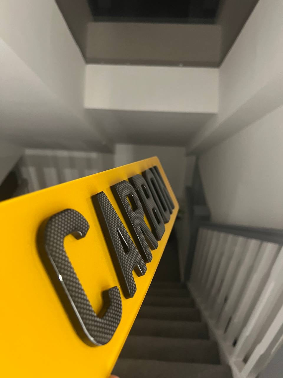 4D Carbon Gel Number Plates (5mm) with Carbon Fibre Style Gel Lettering - Show Plates