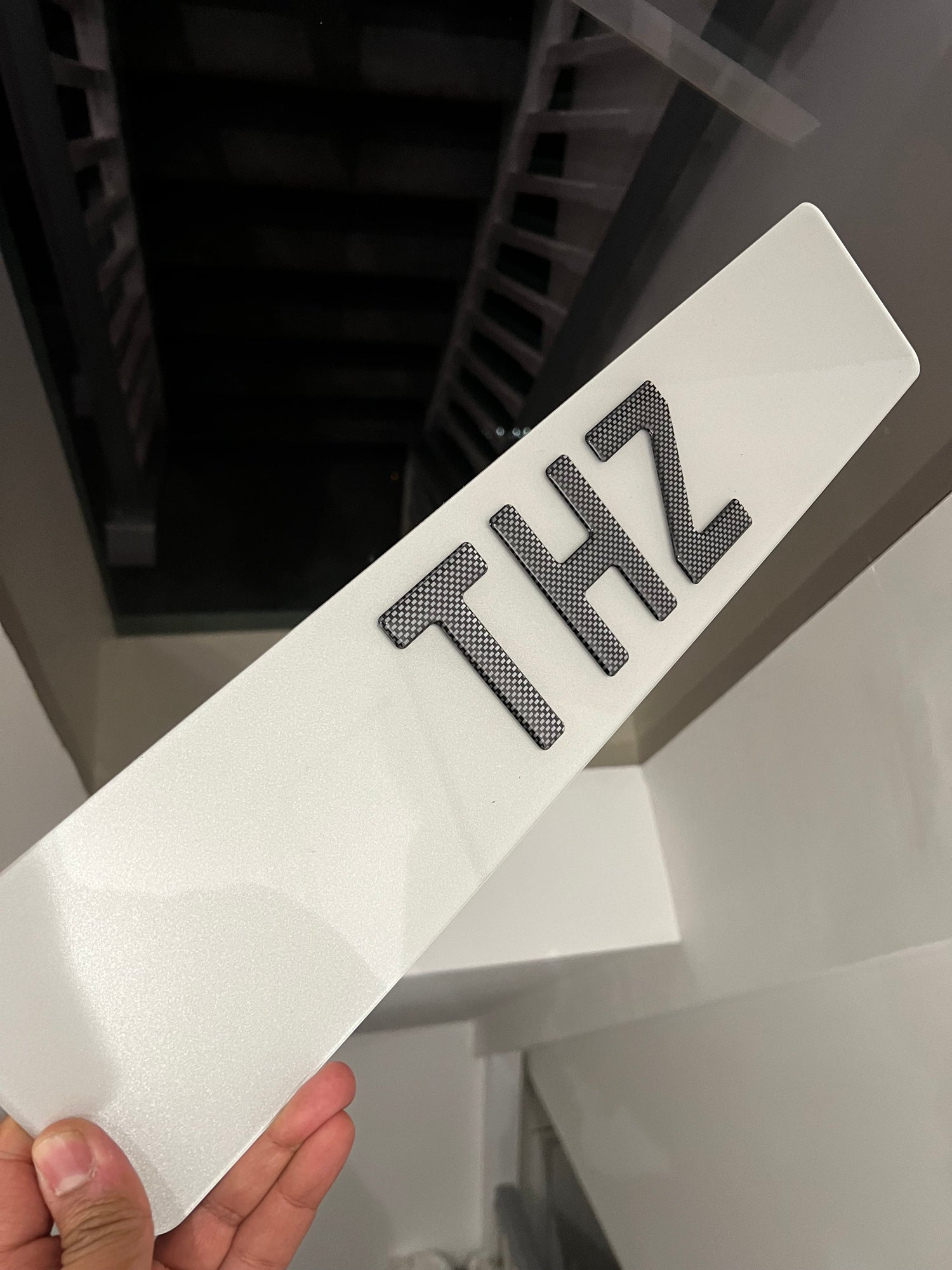 3D Carbon Gel Number Plates with Carbon Fibre Style Gel Lettering - Show Plates