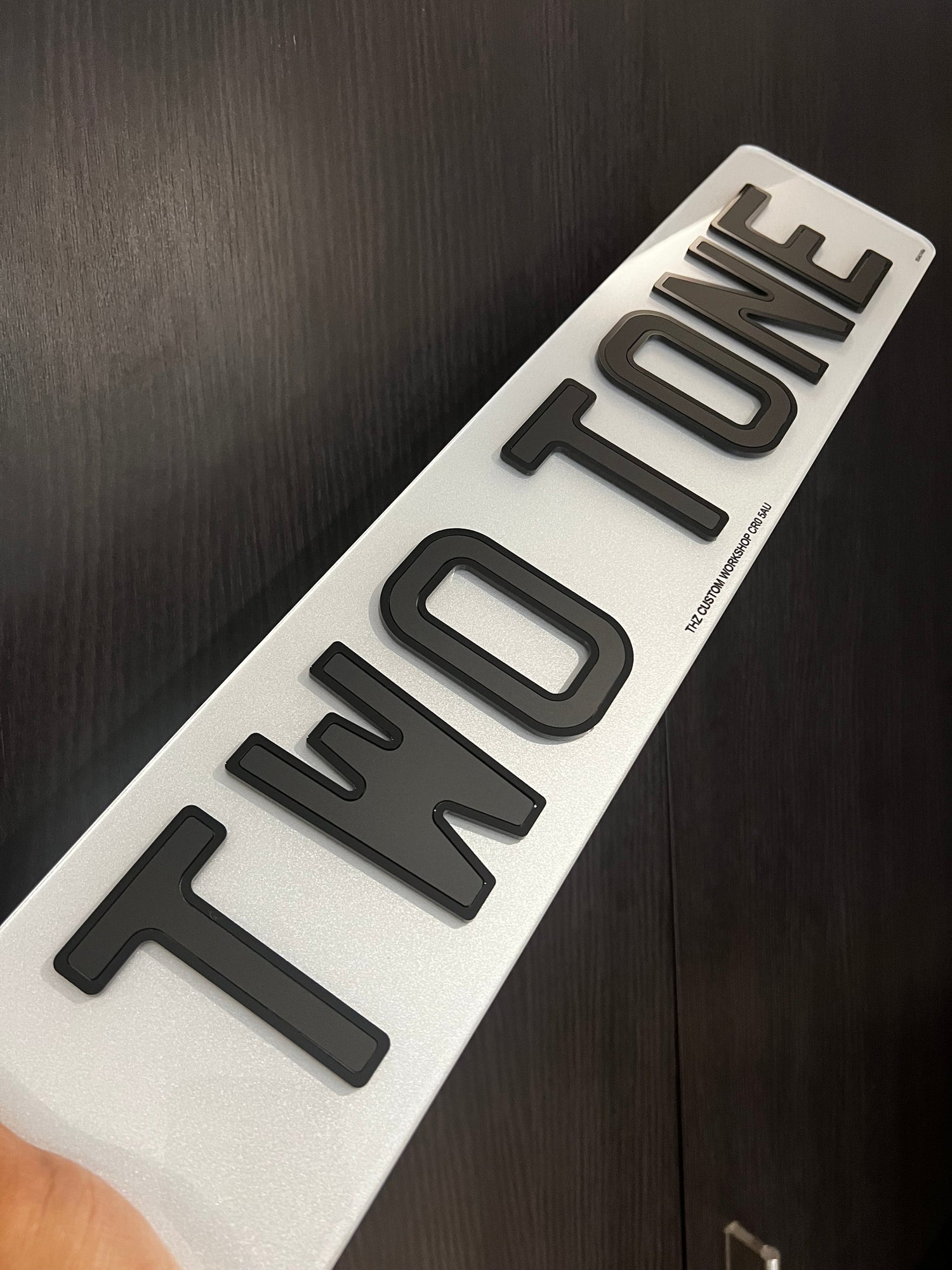 4D Two Tone Number Plates (Matt) with Gloss Edge Lettering Set
